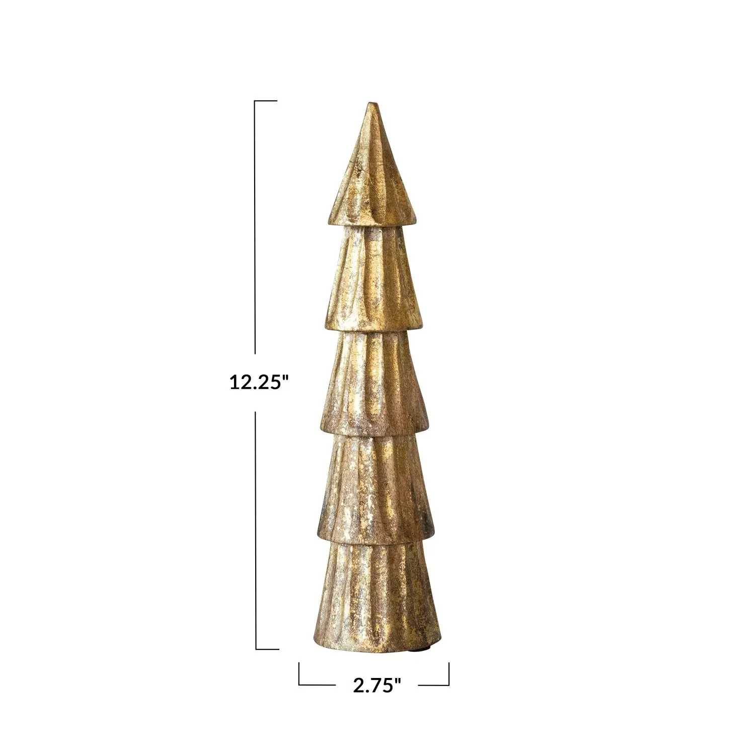 12"H Gold Wooden Tree