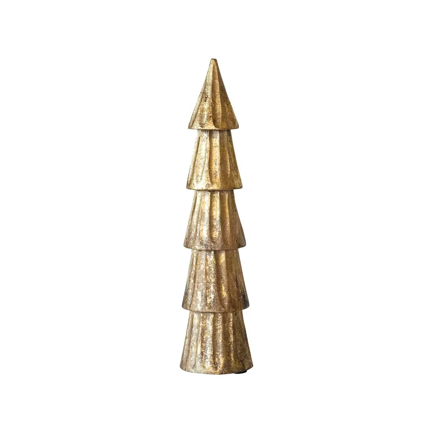 12"H Gold Wooden Tree