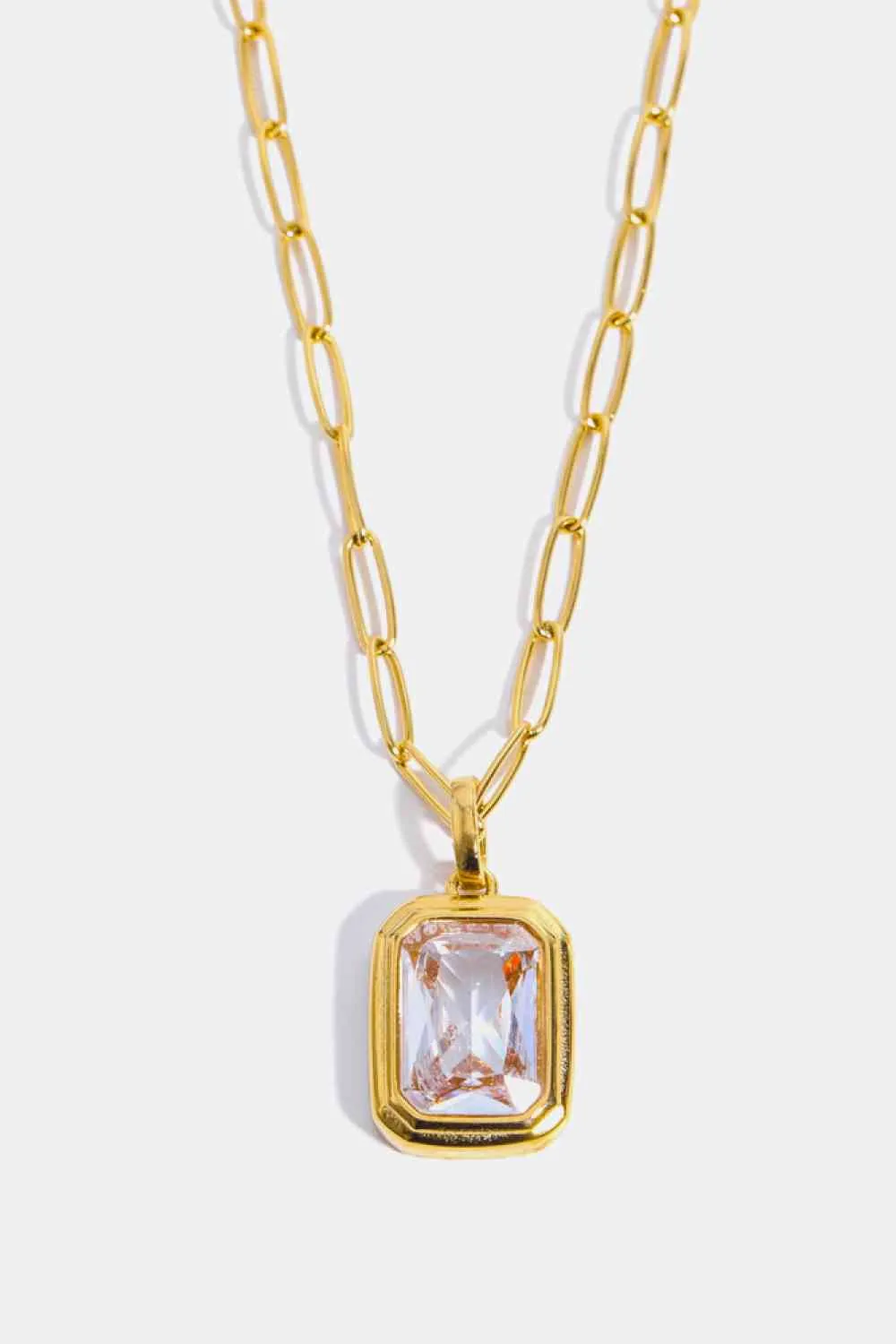 18K Gold-Plated Chain Geometric Necklace