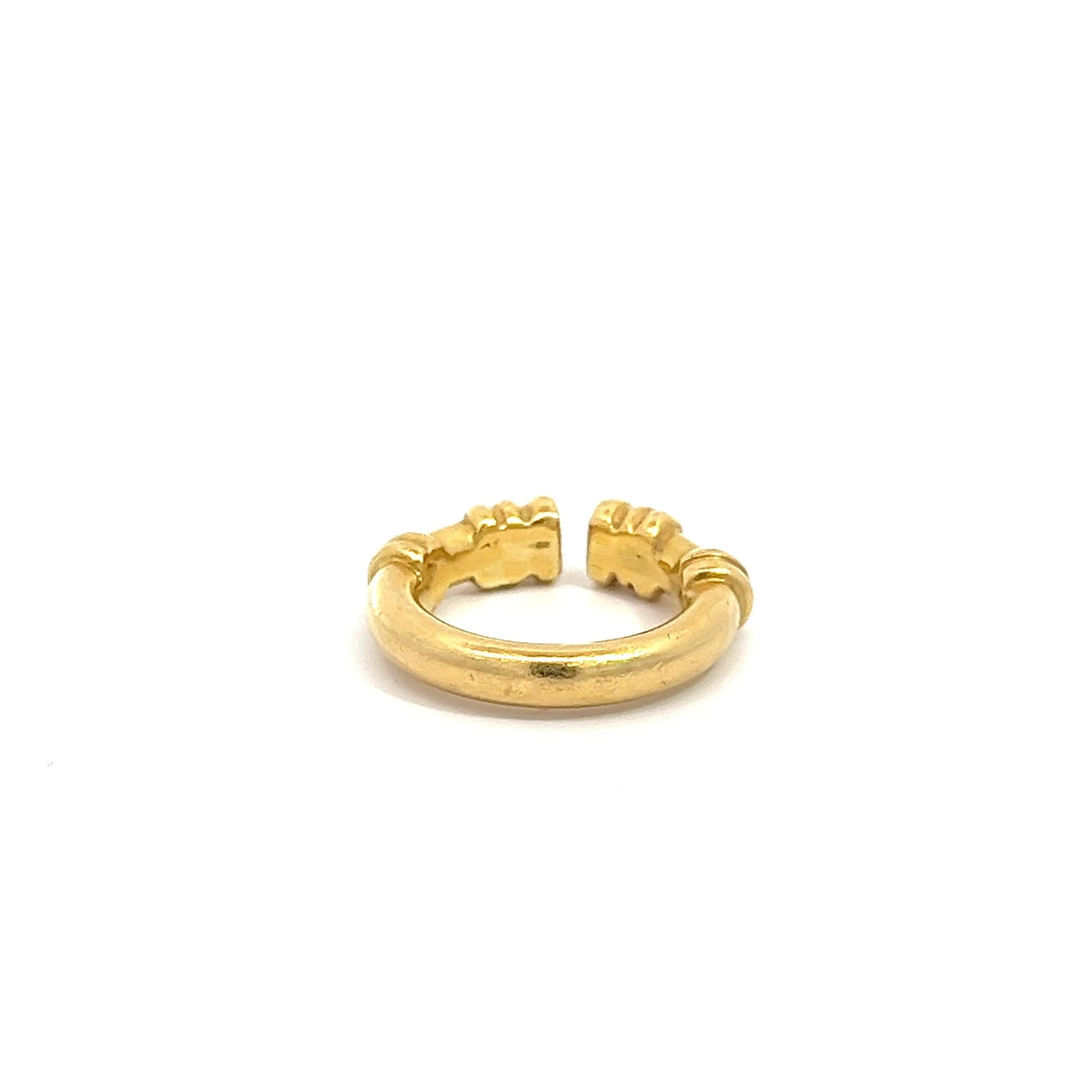 22k Solid Yellow Gold Textured Open Gap Unclosed Ring