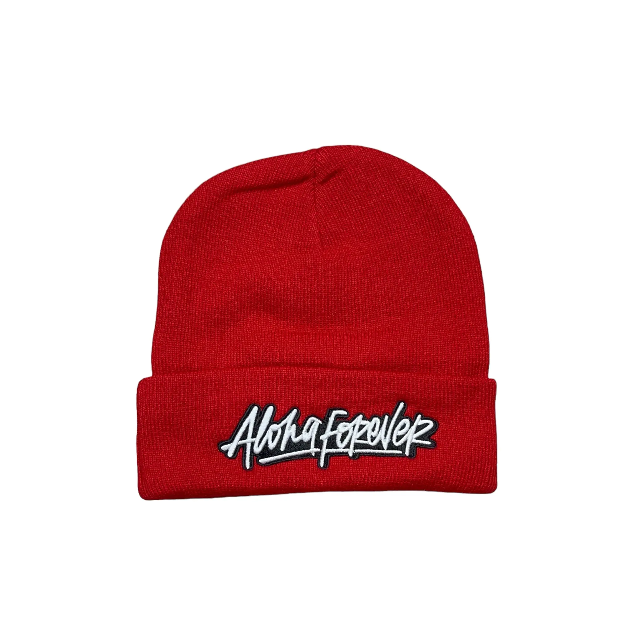 808ALLDAY Aloha Forever Red Beanie