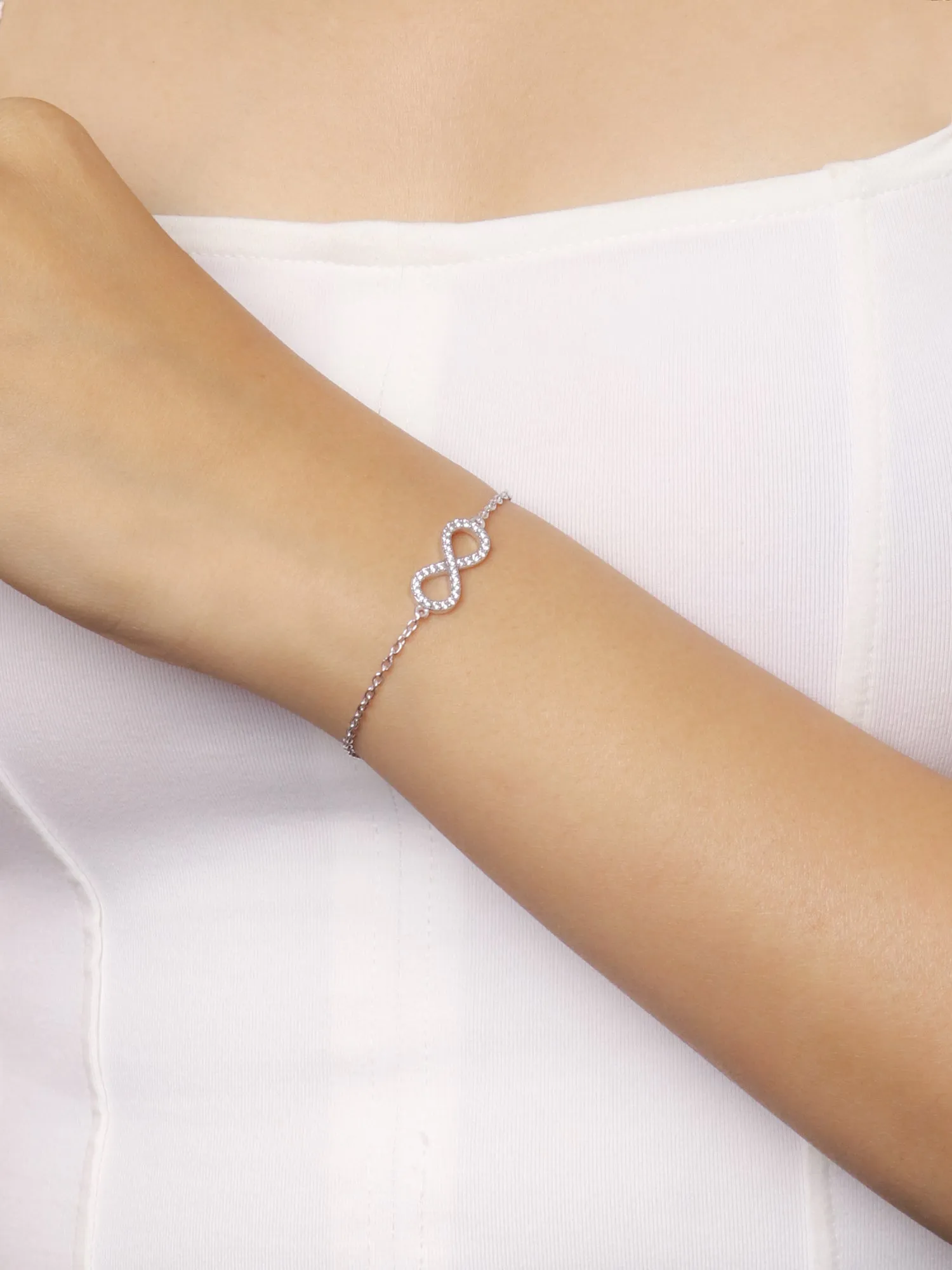 American Diamond Infinity Bracelet