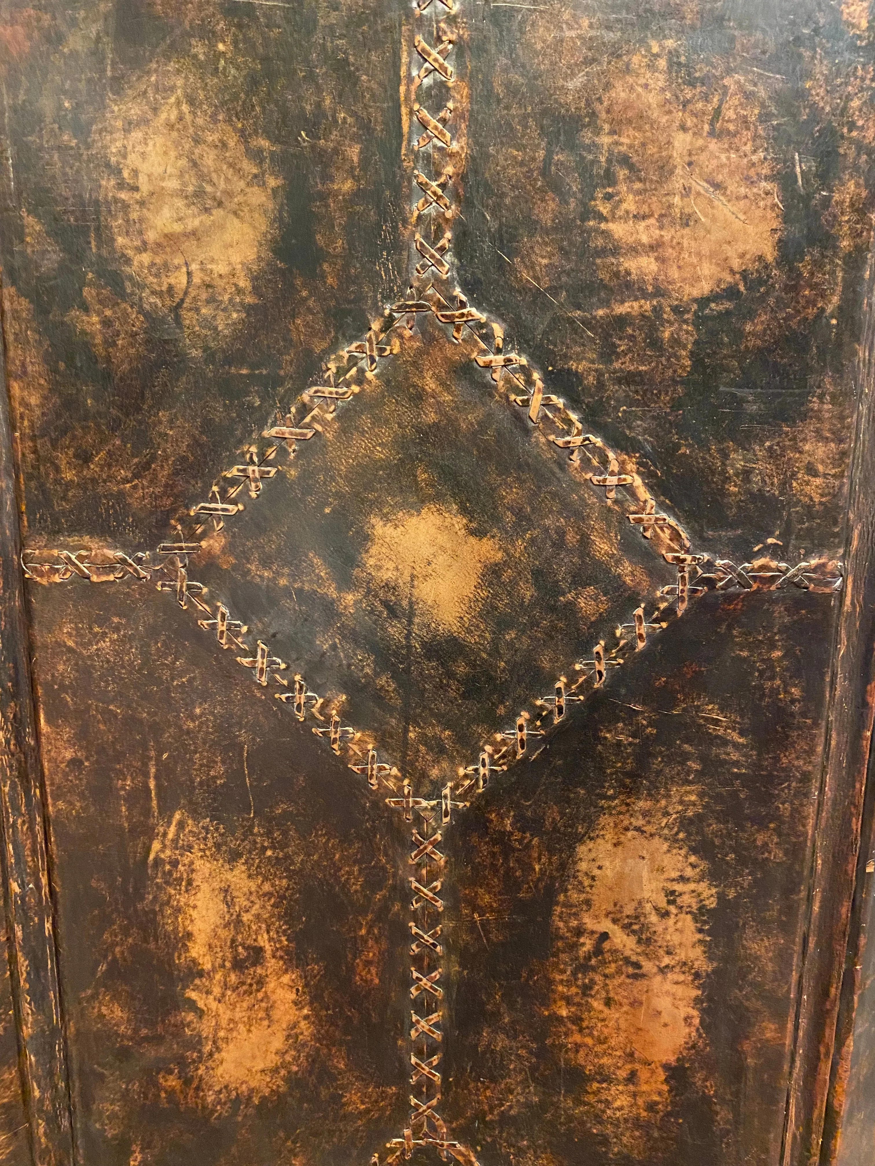 American Leather Folding Screen