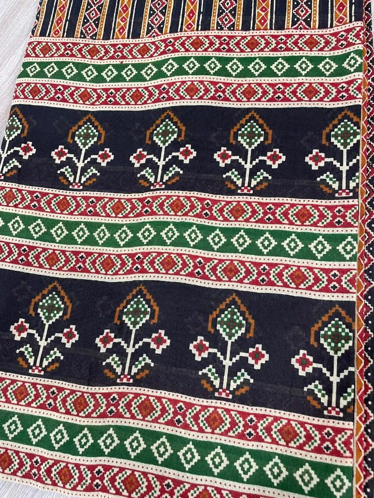 Black Kalamkari Cotton Dupatta