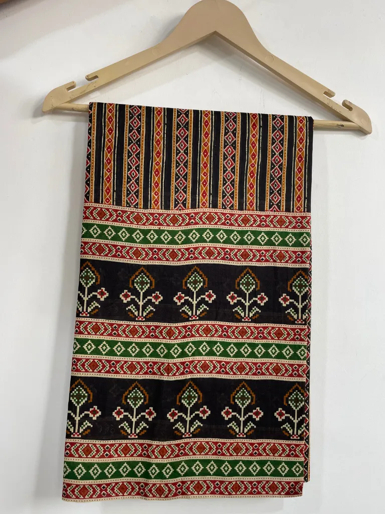 Black Kalamkari Cotton Dupatta