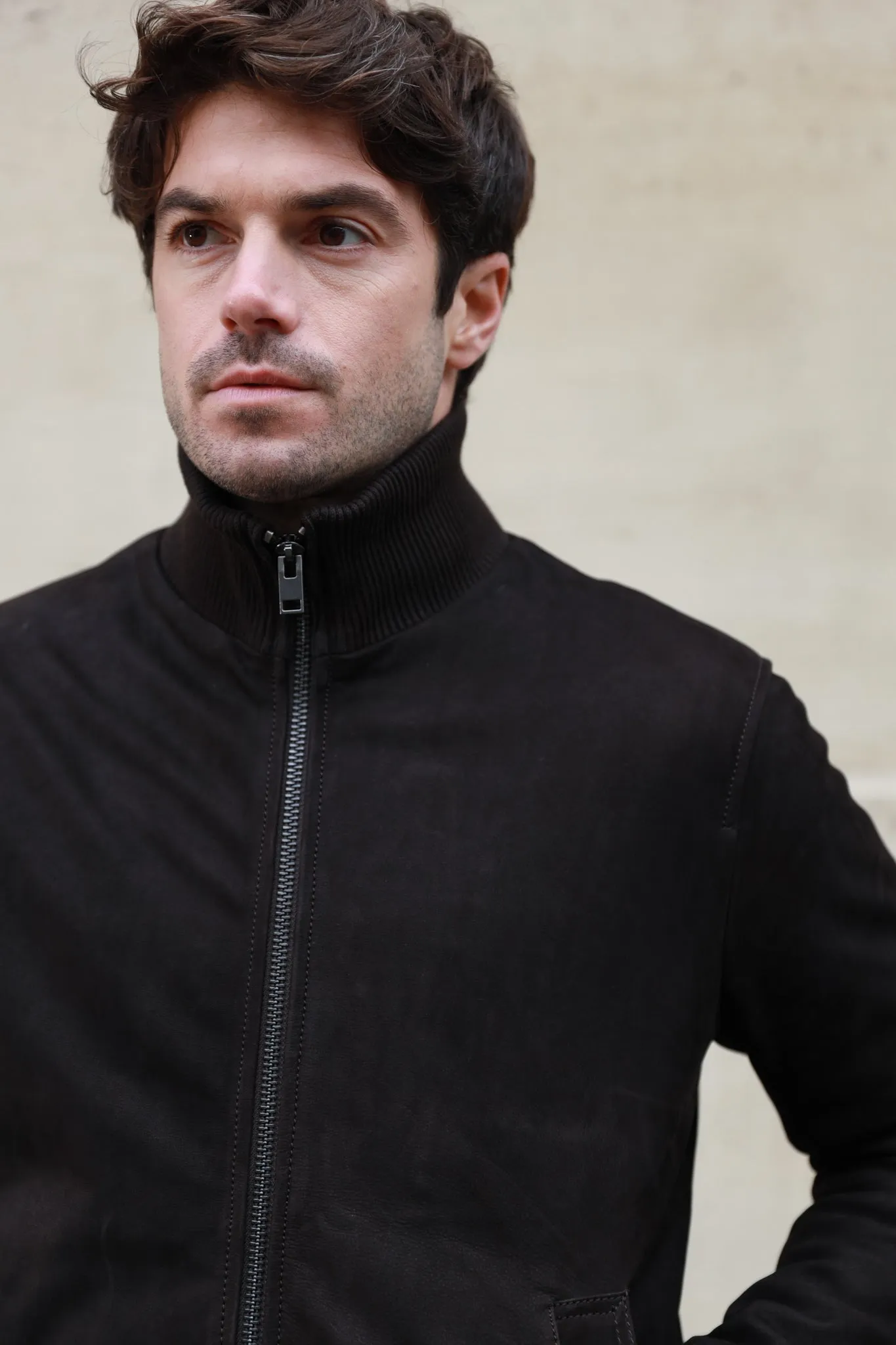 Blouson Spiros en peau - Marron