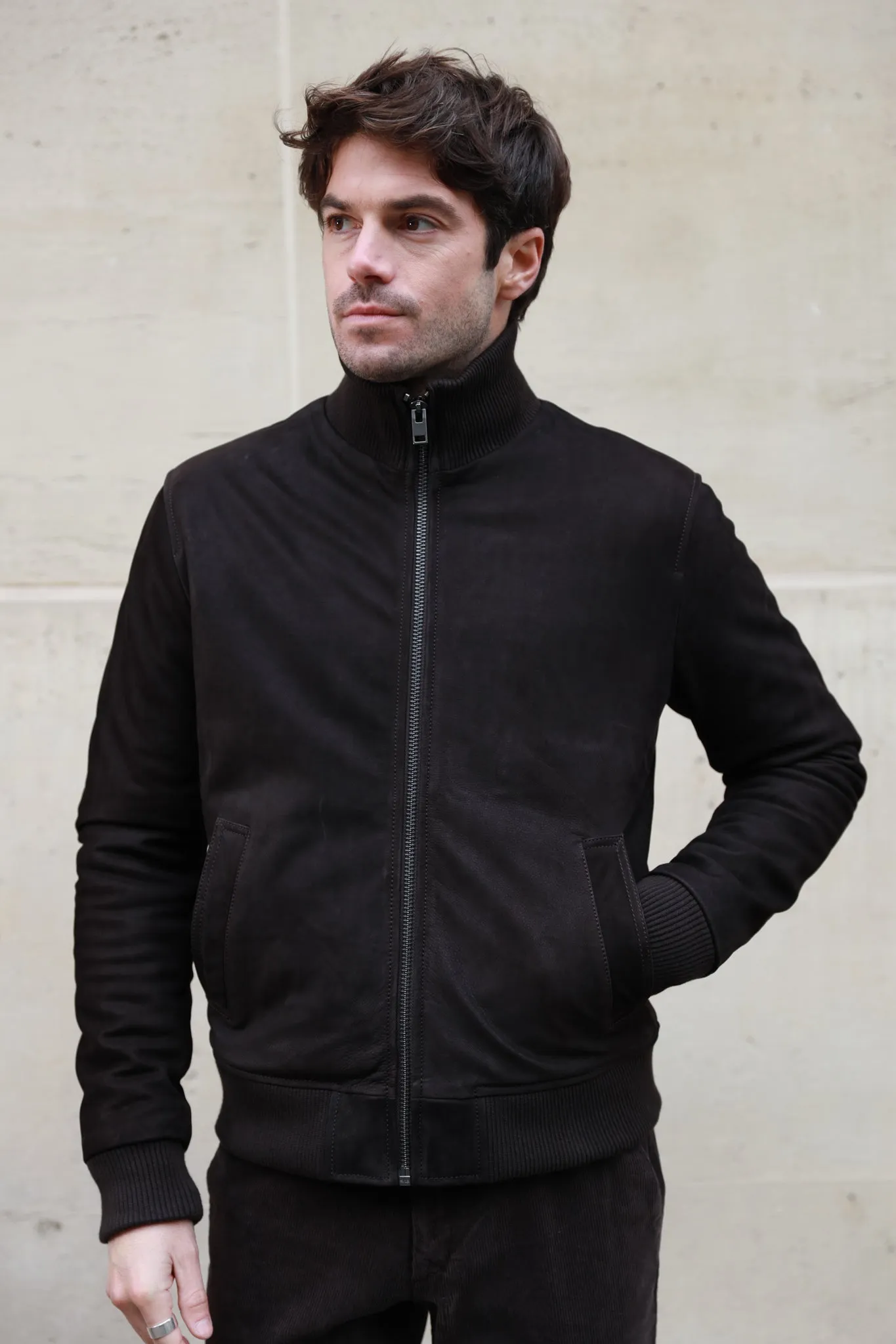 Blouson Spiros en peau - Marron