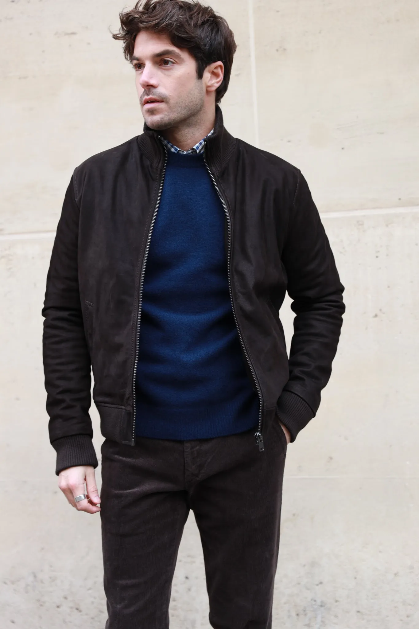 Blouson Spiros en peau - Marron