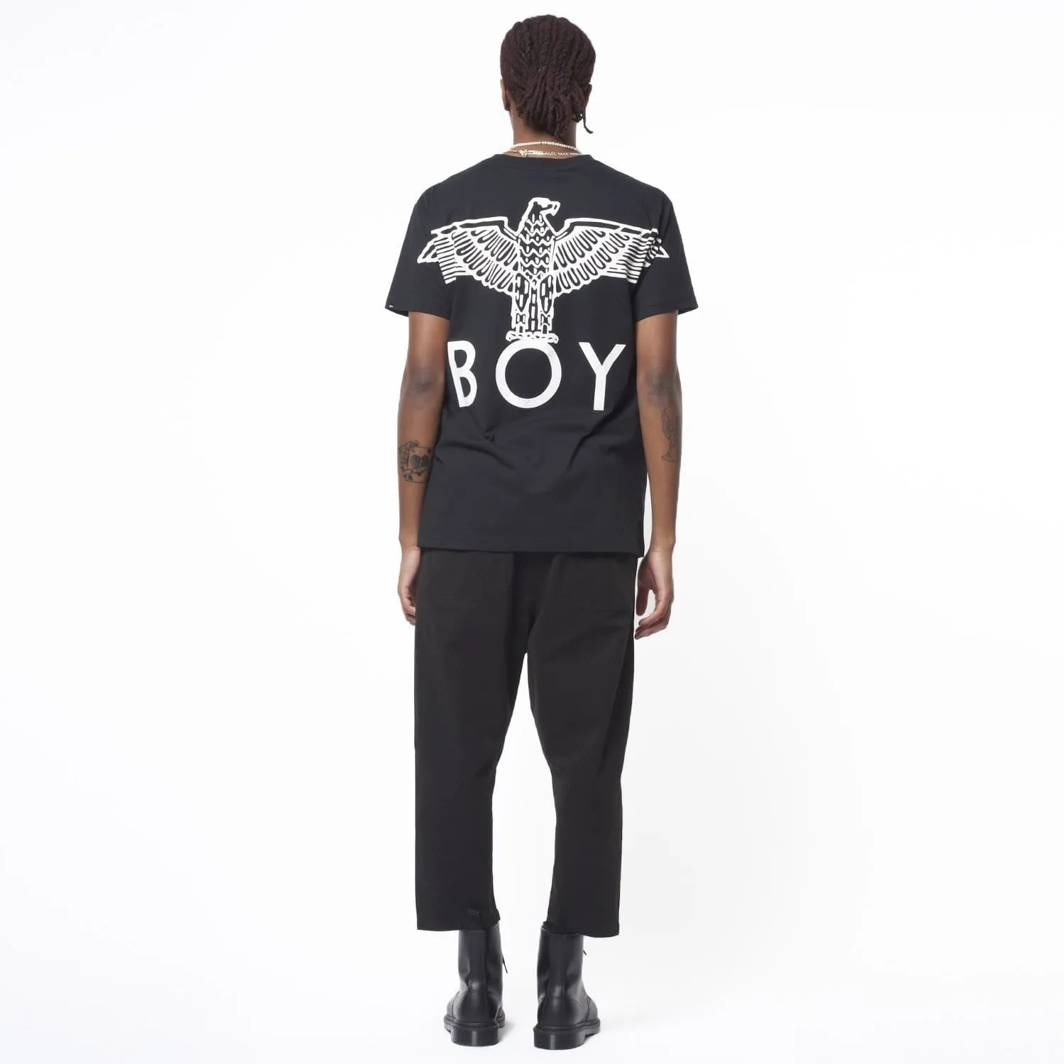 BOY EAGLE BACKPRINT T-SHIRT - BLACK/WHITE