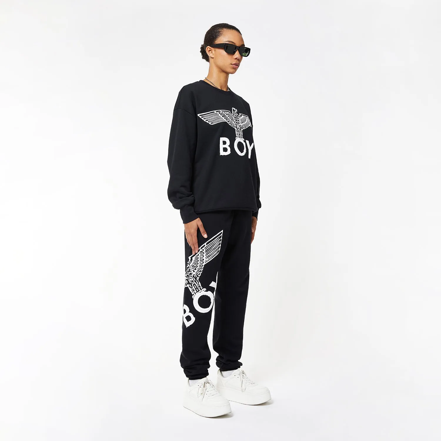 BOY EAGLE SCRIBBLE JOGGERS - BLACK/WHITE