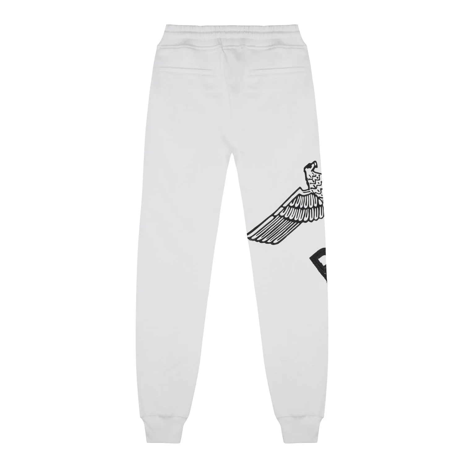 BOY EAGLE SCRIBBLE JOGGERS - WHITE/BLACK