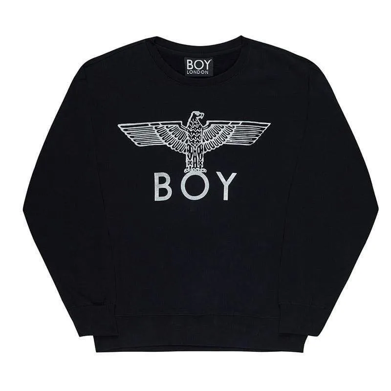 BOY EAGLE SWEATSHIRT - BLACK/SLIVER