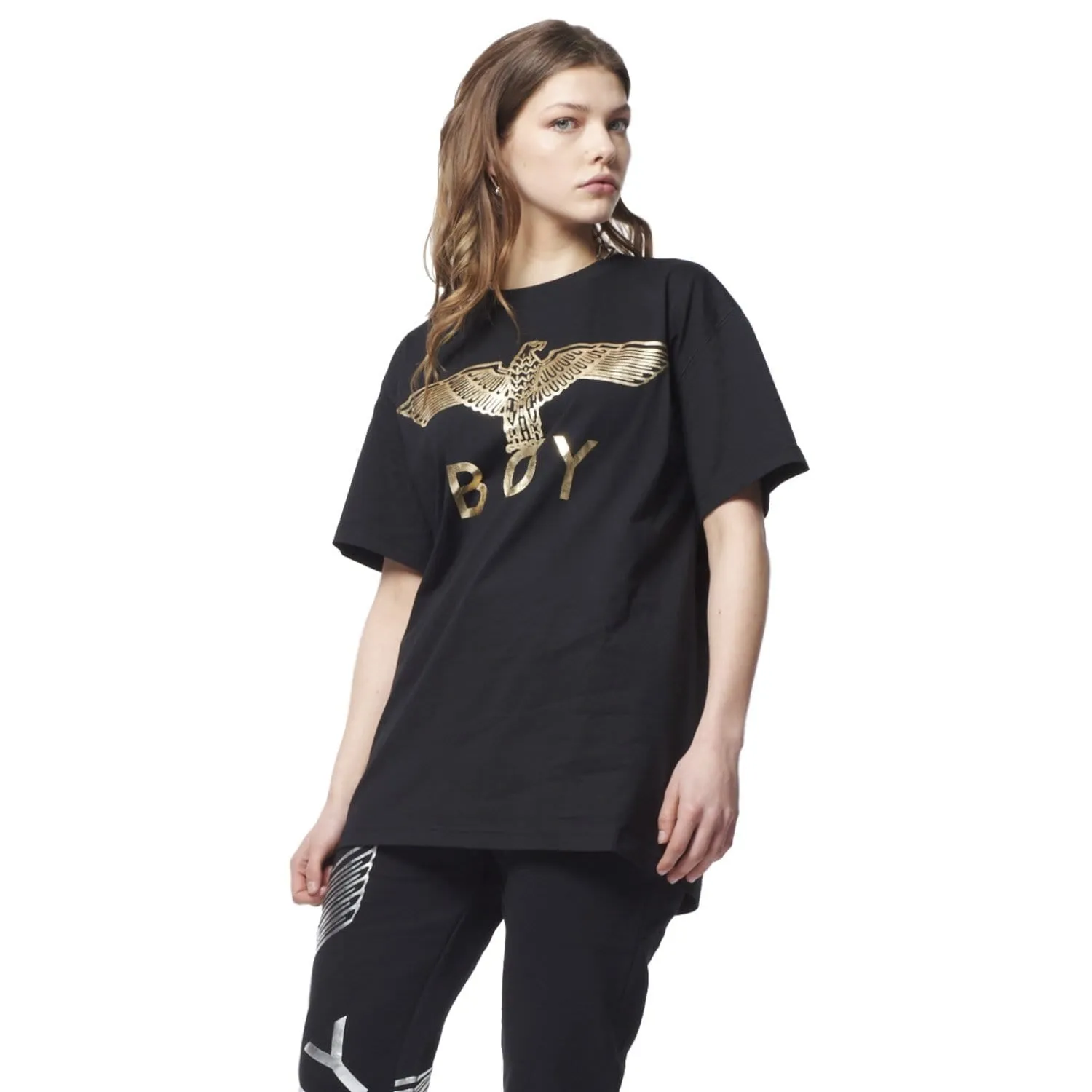 BOY EAGLE T-SHIRT - BLACK/GOLD