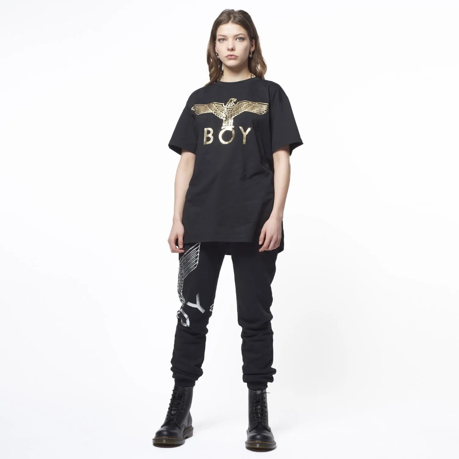 BOY EAGLE T-SHIRT - BLACK/GOLD