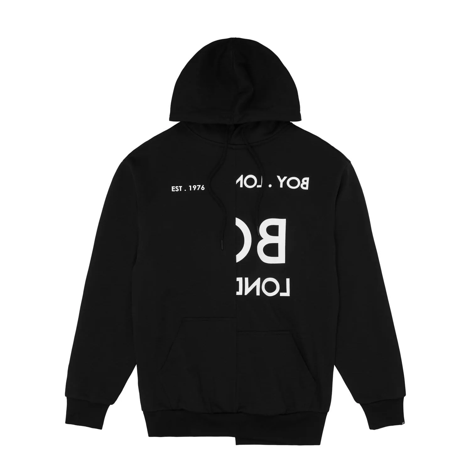 BOY EAGLE TYPO EMBROIDERY HOODIE - BLACK