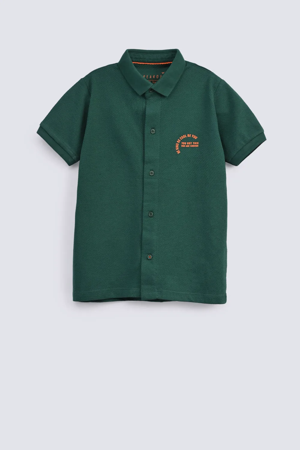 BOYS BUTTON DOWN SPECIAL FABRIC POLO