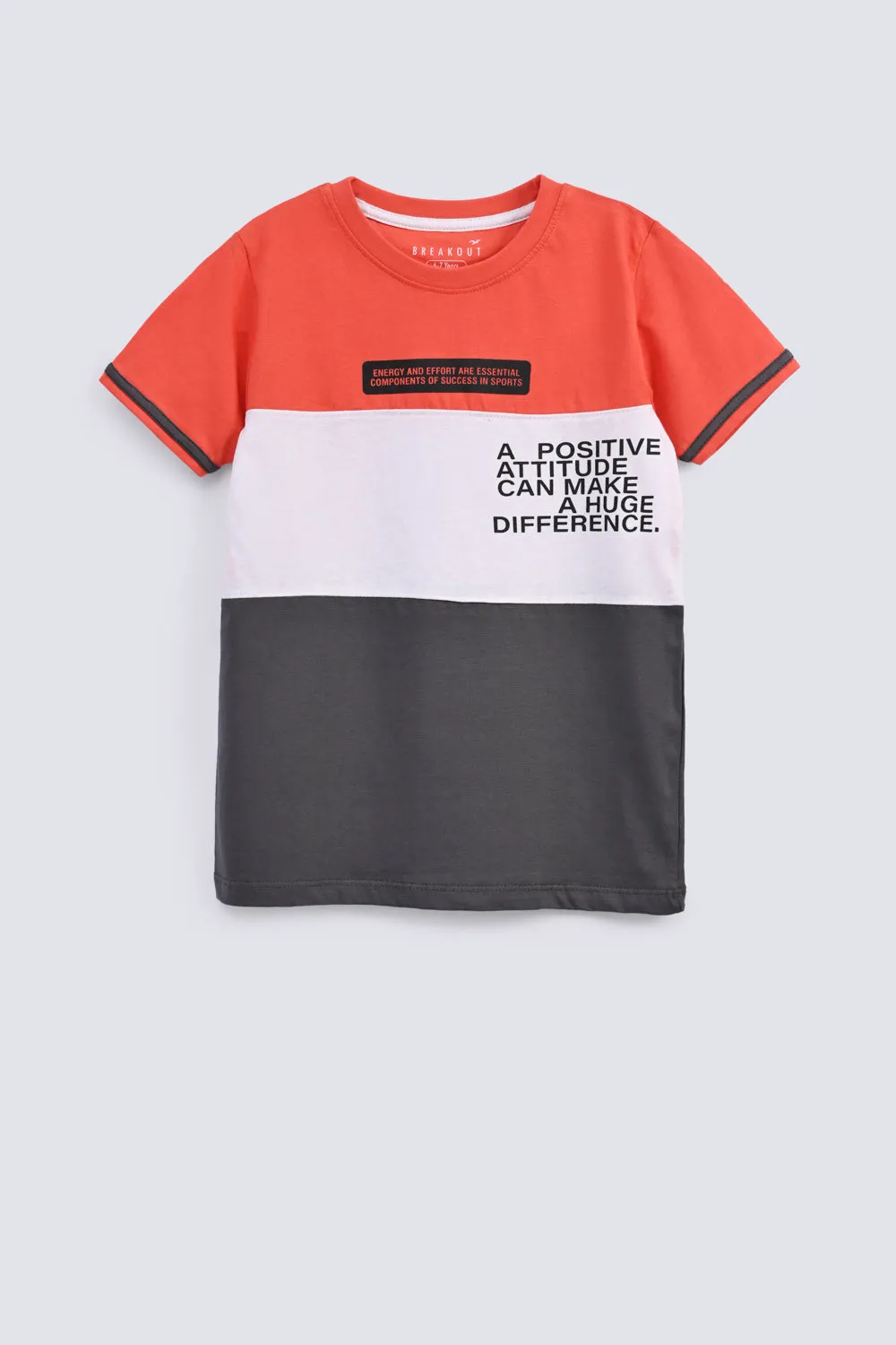 BOYS PRINTED COLOR BLOCK TEE