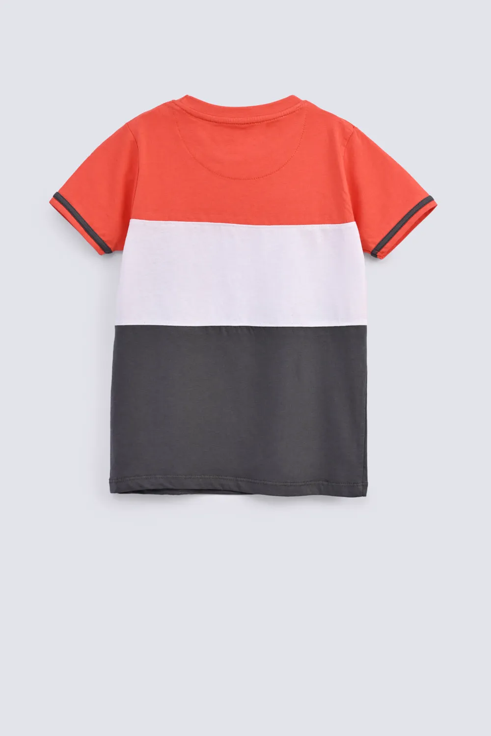 BOYS PRINTED COLOR BLOCK TEE