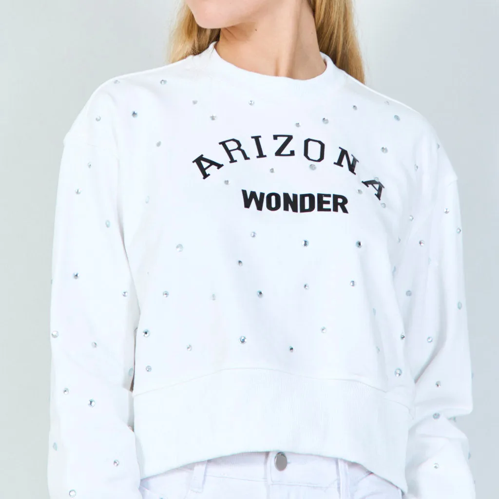 Chic "Arizona Wonder" studded sweatshirt wholesale