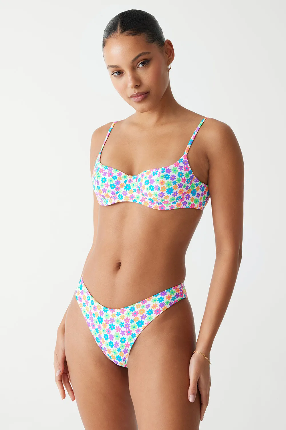 Cola Underwire Balconette Bikini Top - Forever Flower