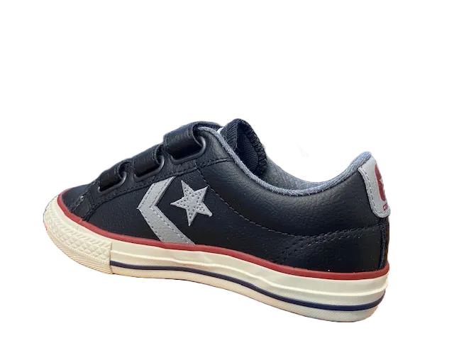 Converse children's shoe in leather with strap Star Player 658155C black