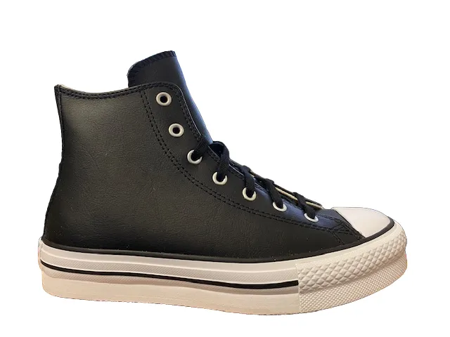 Converse high sneaker shoe in synthetic leather with wedge Chuck Teylor All Star Eva Lift HI A02485C black white