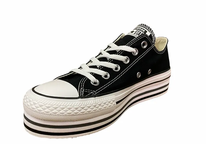 Converse women's sneakers shoe in canvas with Ctas Platform Layer OX 563970C black