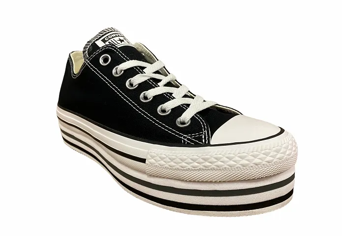 Converse women's sneakers shoe in canvas with Ctas Platform Layer OX 563970C black