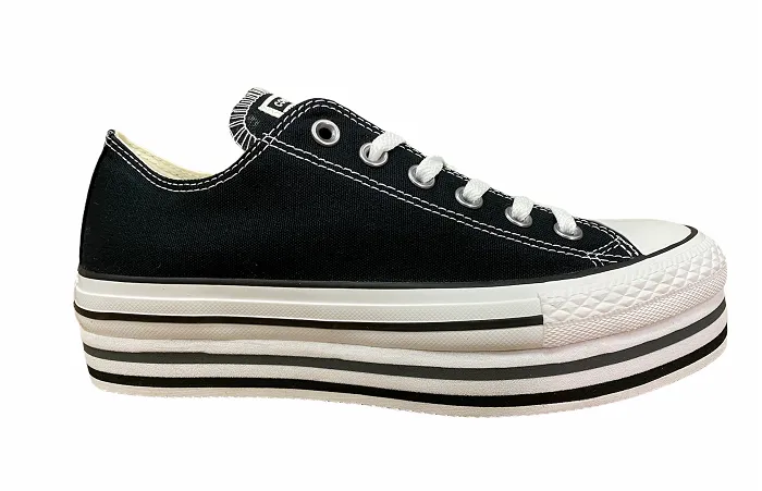 Converse women's sneakers shoe in canvas with Ctas Platform Layer OX 563970C black