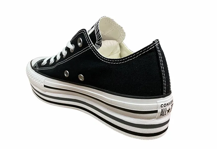 Converse women's sneakers shoe in canvas with Ctas Platform Layer OX 563970C black