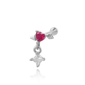 Cupid Love Dangling Screw Back Stud Earring