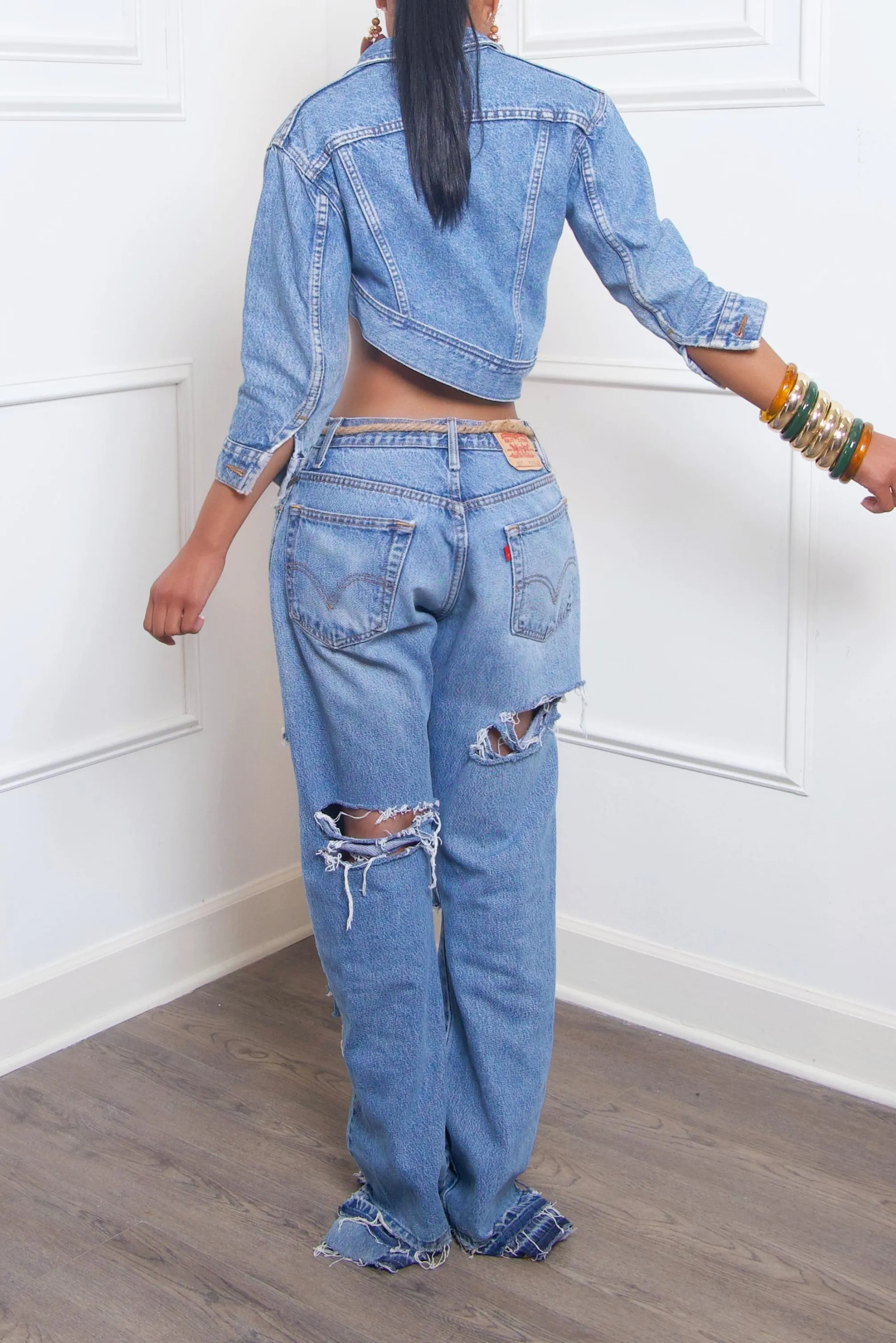 Denim Asymmetrical Jean jacket- MTO