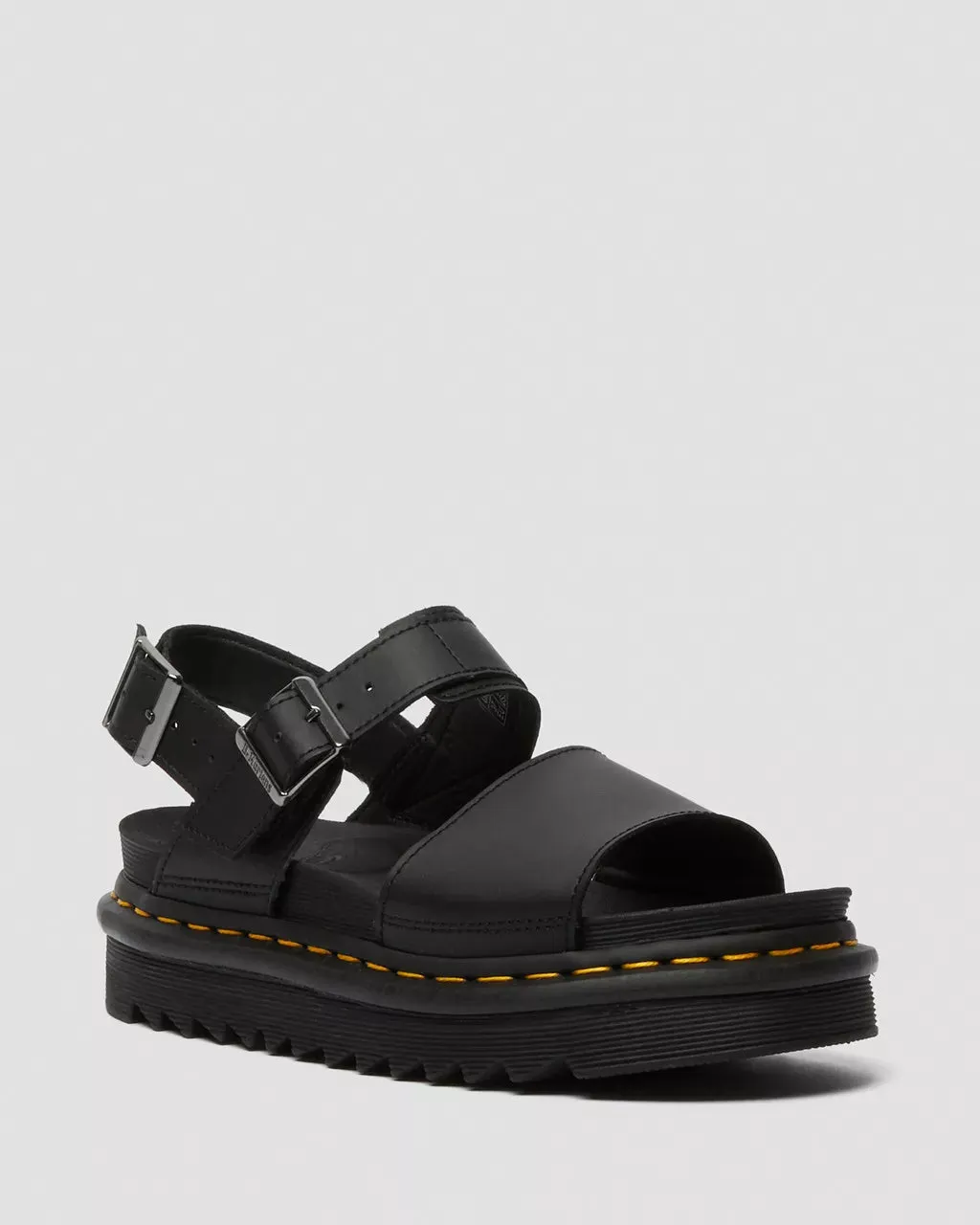 Doc Martens Women's VOSS LEATHER STRAP SANDALS (Black/Black Hydro)