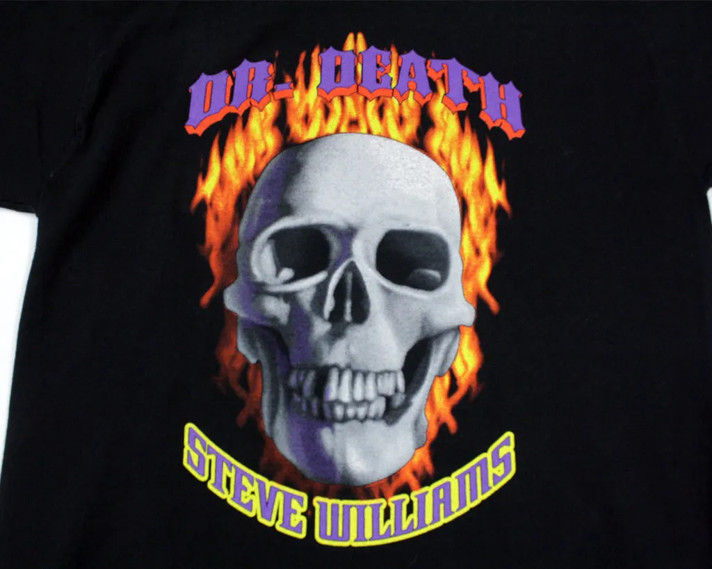 DR. DEATH STEVE WILLIAMS FLAME SKULL T-SHIRT MED