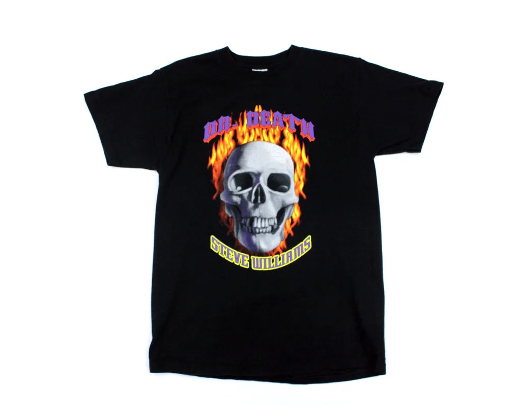 DR. DEATH STEVE WILLIAMS FLAME SKULL T-SHIRT MED