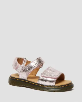 Dr Martens - kids Romi Pink Metallic Leather