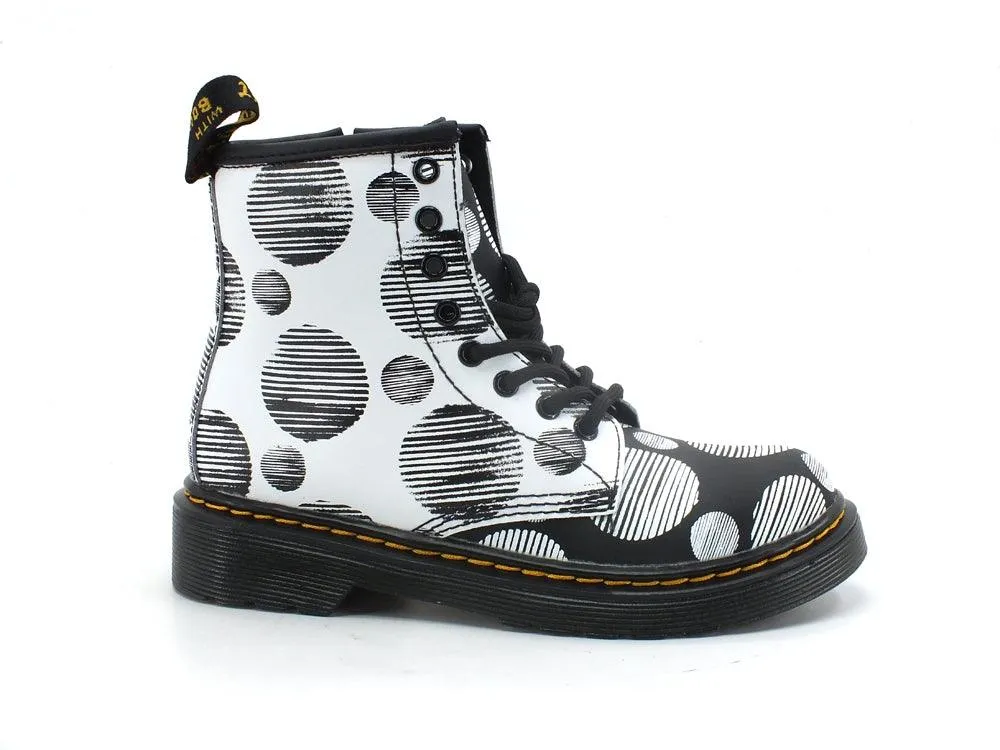 DR. MARTENS Polka Dot Kids Hydro Anfibio Pois Black White 1460Y-27076009