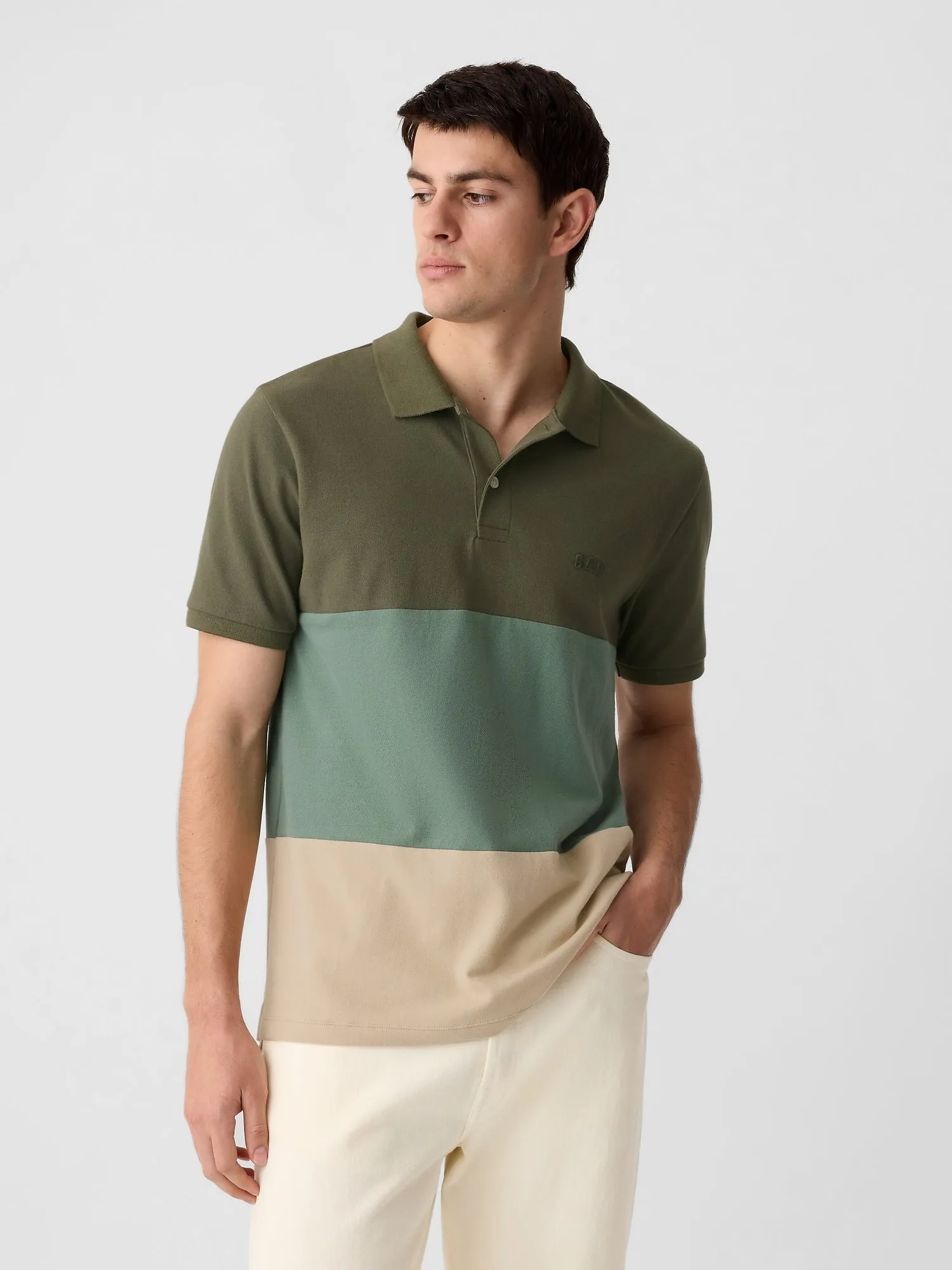 Gap Logo Stretch Pique Polo Shirt