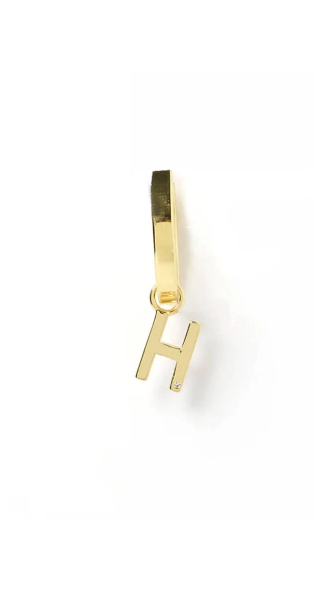 Initial Gold Charm Earring - Gold/Single