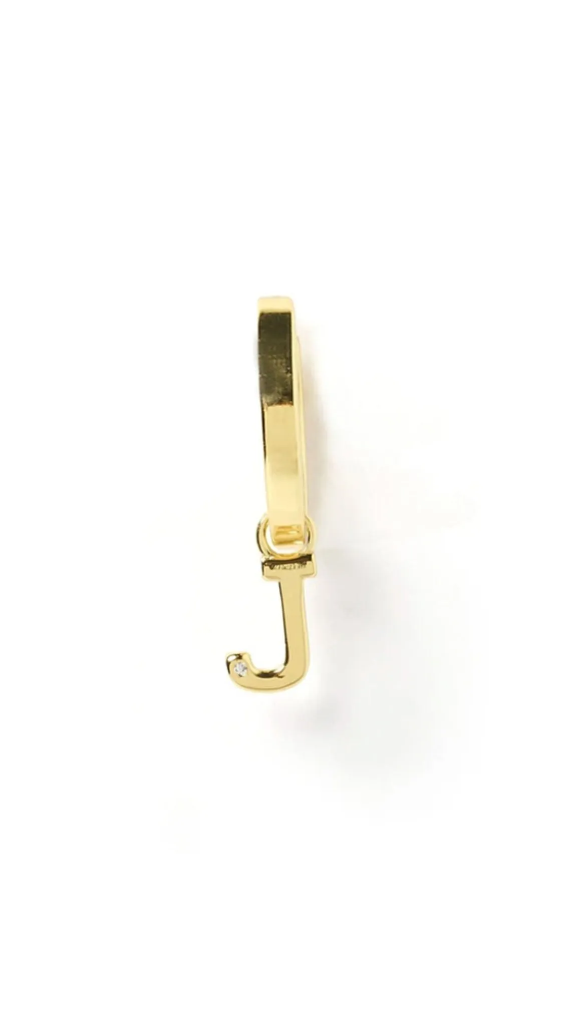 Initial Gold Charm Earring - Gold/Single