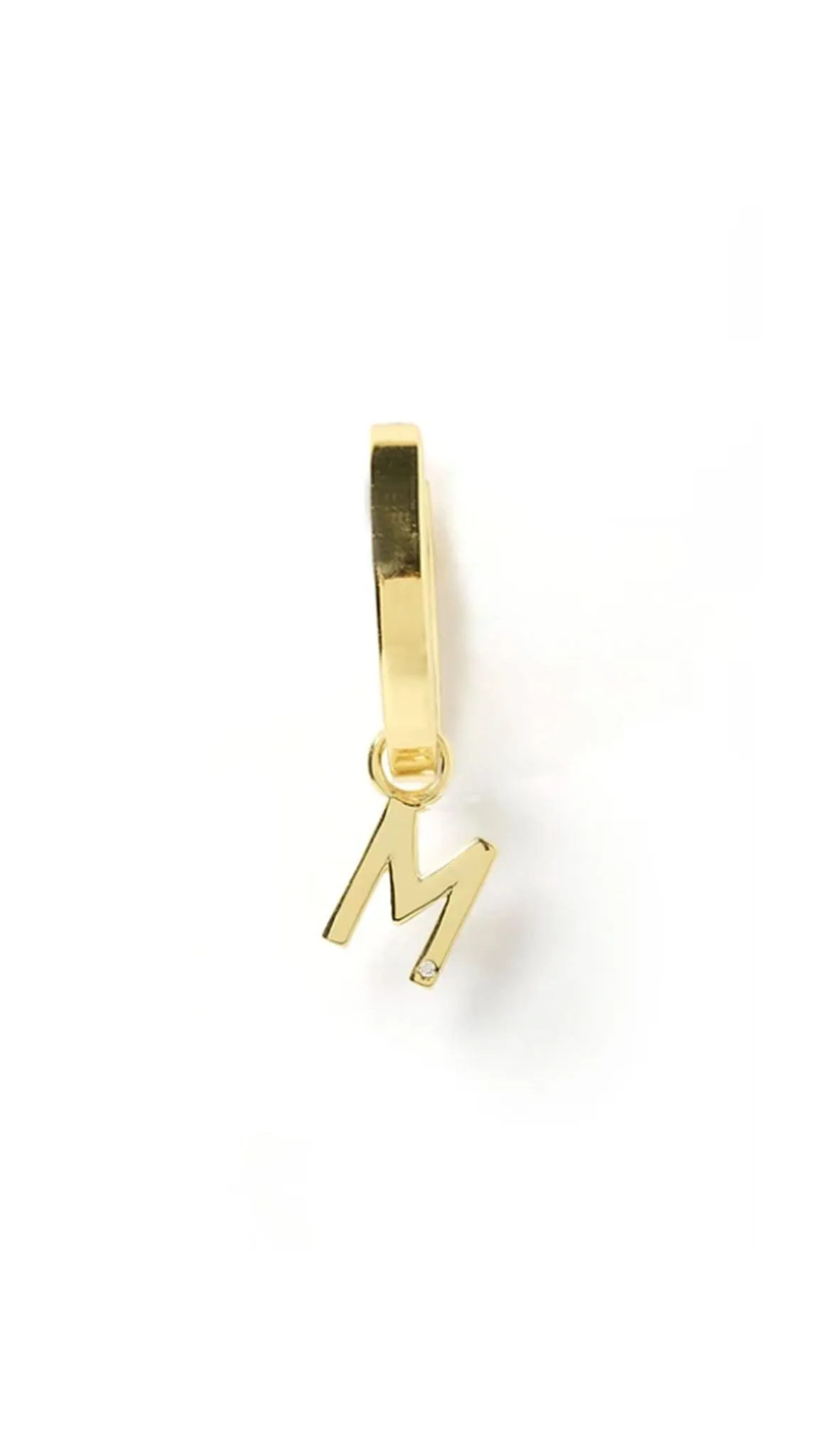 Initial Gold Charm Earring - Gold/Single