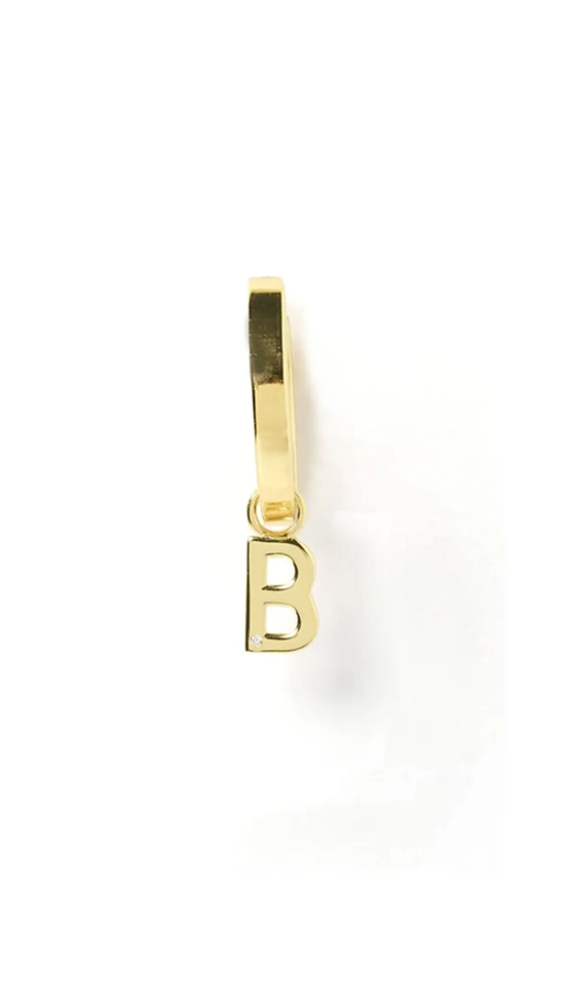 Initial Gold Charm Earring - Gold/Single