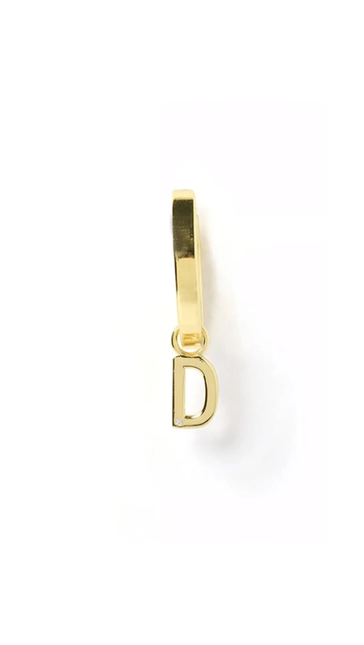 Initial Gold Charm Earring - Gold/Single