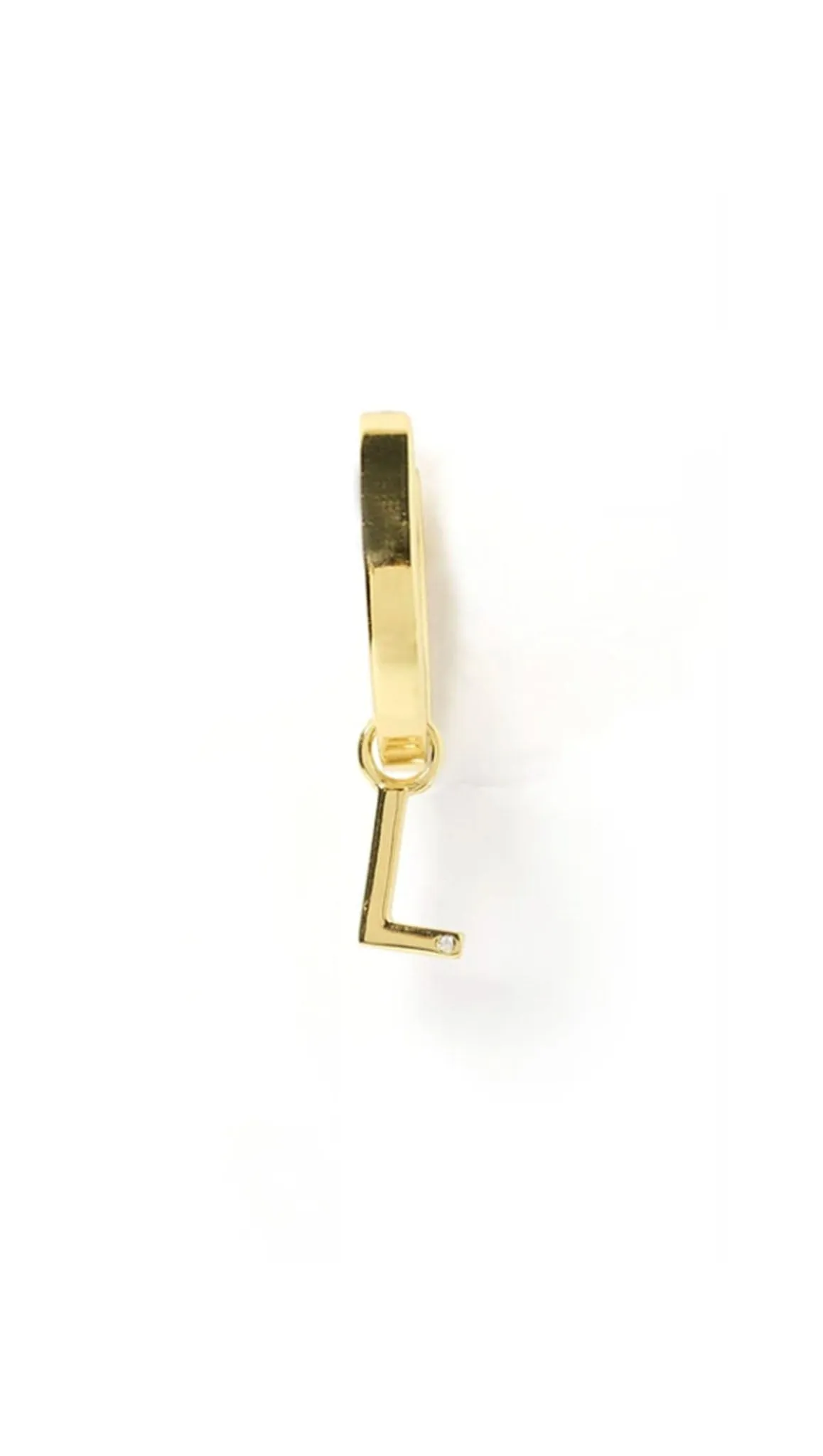 Initial Gold Charm Earring - Gold/Single