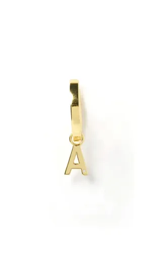 Initial Gold Charm Earring - Gold/Single