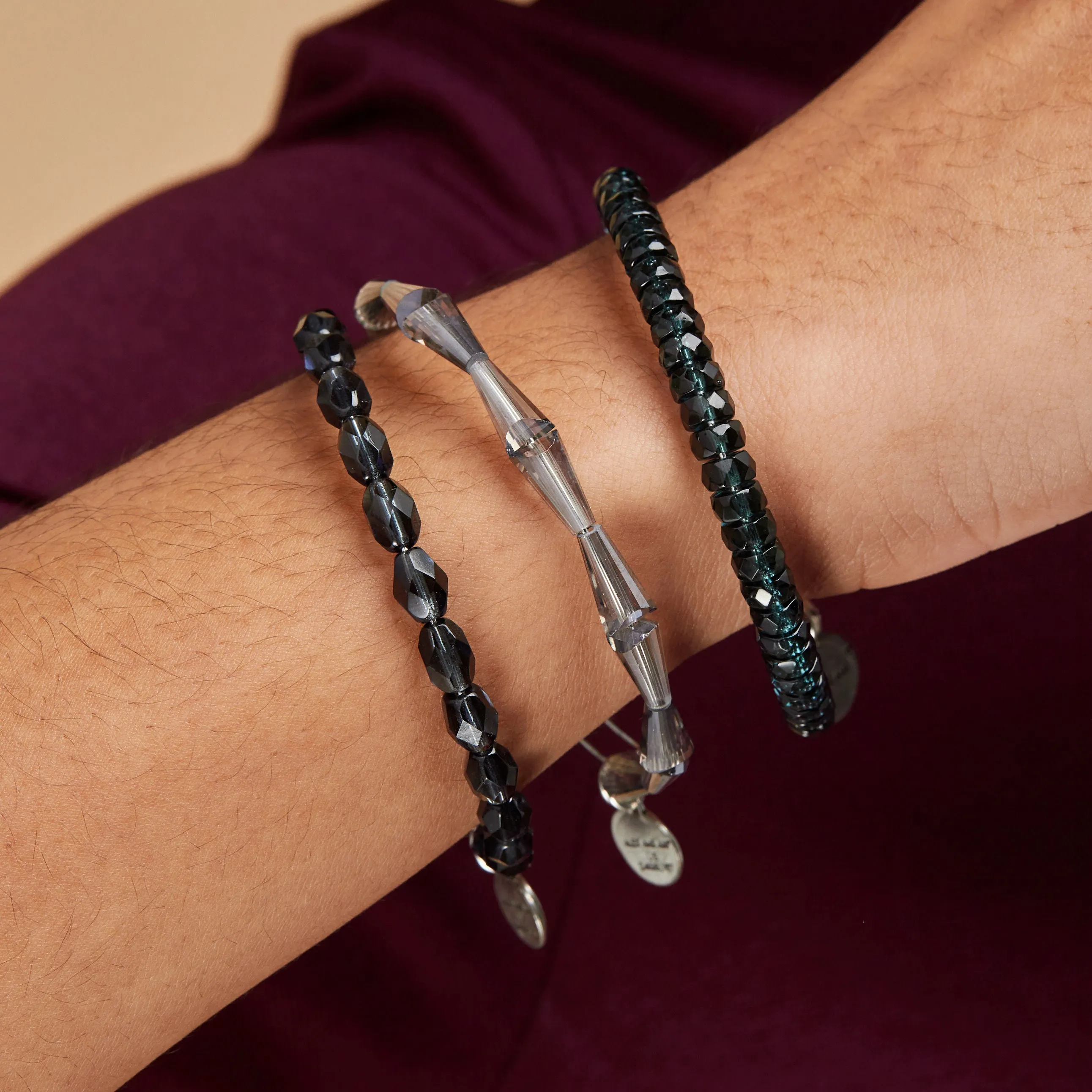 Midnight Sky Beaded Bangles, Set of 3