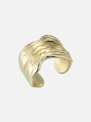 Oyster Shell Ring: Brass   18K Gold