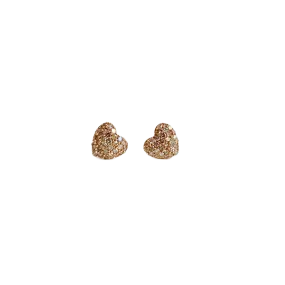 Rose Gold Pave Heart Studs