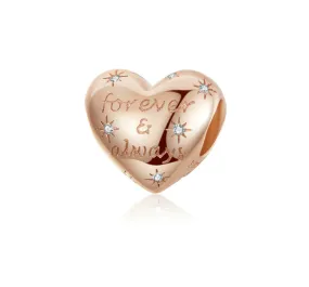 Rose Gold Starry Sky Forever & Always Charm in 925 Sterling Silver