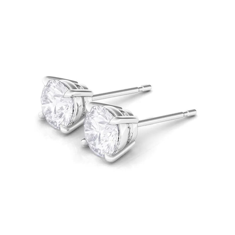 Round Brilliant Diamond Stud Earrings